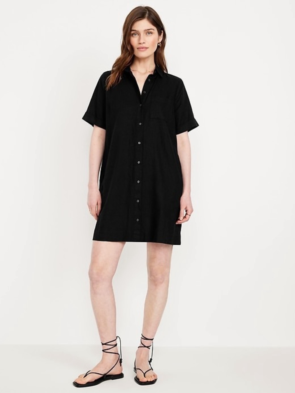 NWT Old Navy Linen-Blend Shirt Dress | Size Large